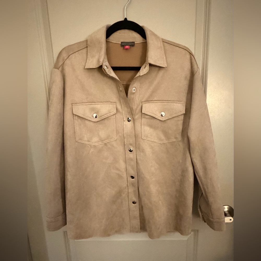 Vince Camuto Suede Shacket with Snaps | Size XS